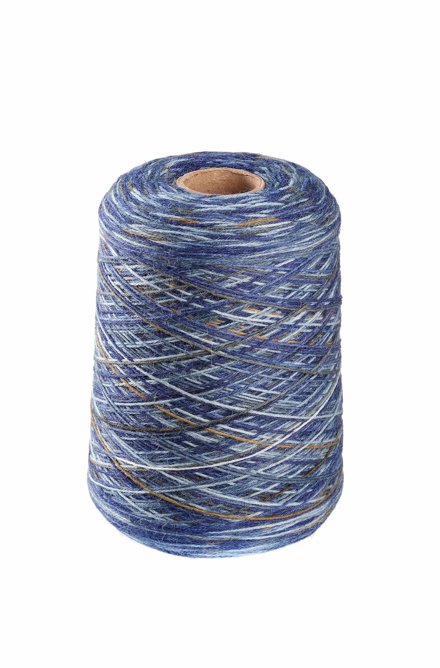Alpaka Sockengarn HARMONY | 525g Kone-ocker/blau