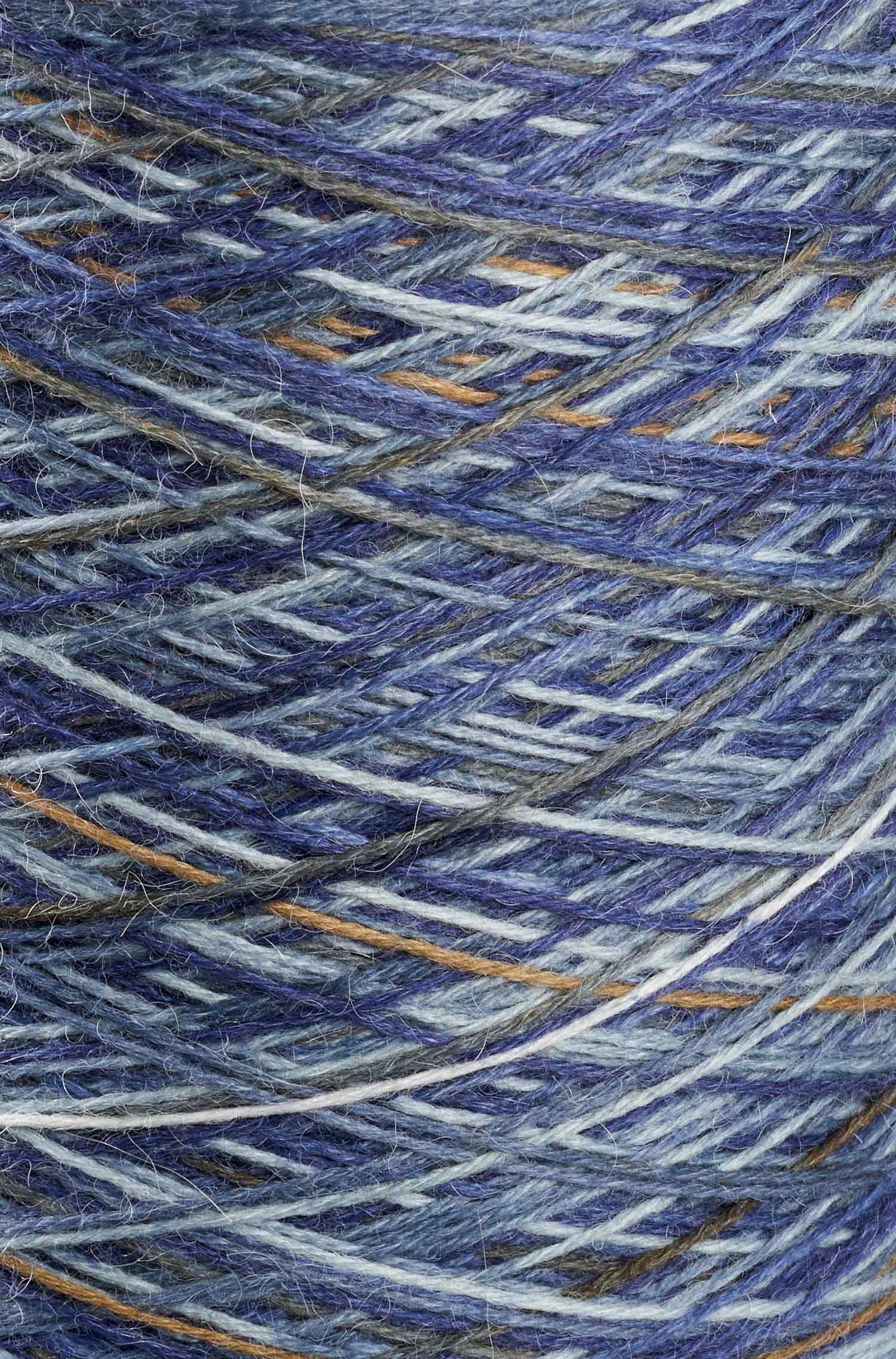 Alpaka Sockengarn HARMONY | 525g Kone-ocker/blau