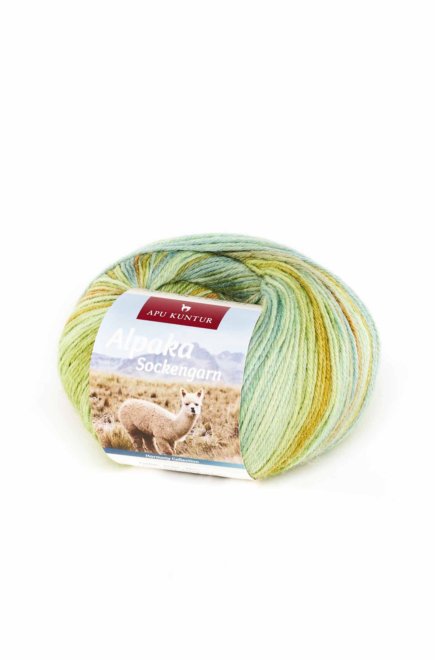 Alpaka Sockengarn HARMONY | 5×50g-grün/mint