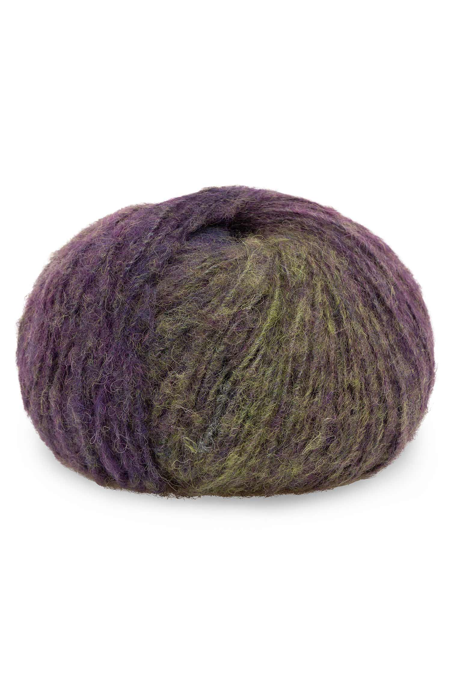 Alpaka Wolle KUSCHELGARN | 5×50g-aubergine/moosgrün