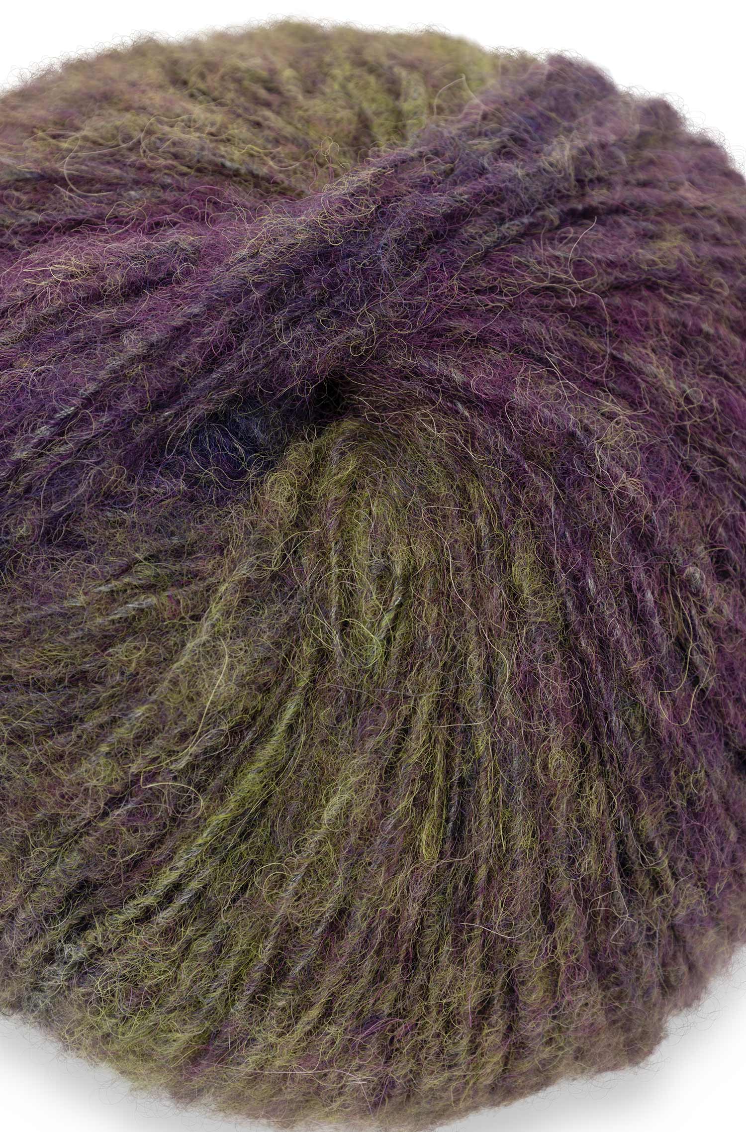 Alpaka Wolle KUSCHELGARN | 5×50g-aubergine/moosgrün