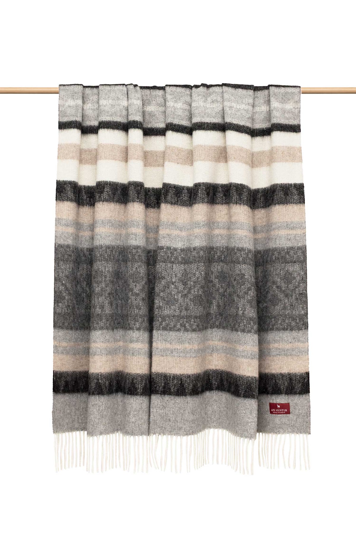 Alpaka Decke MUNDO-beige/grau