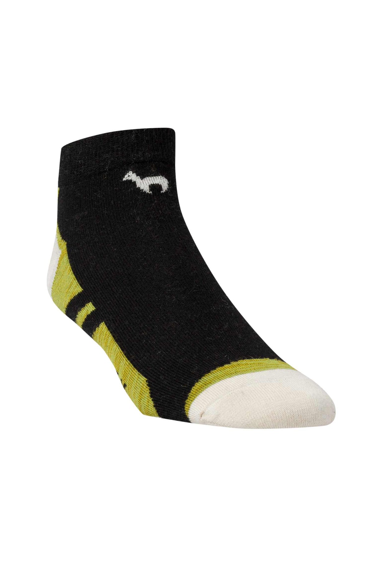 Alpaka Socken SPORT SNEAKER-schwarz/grün