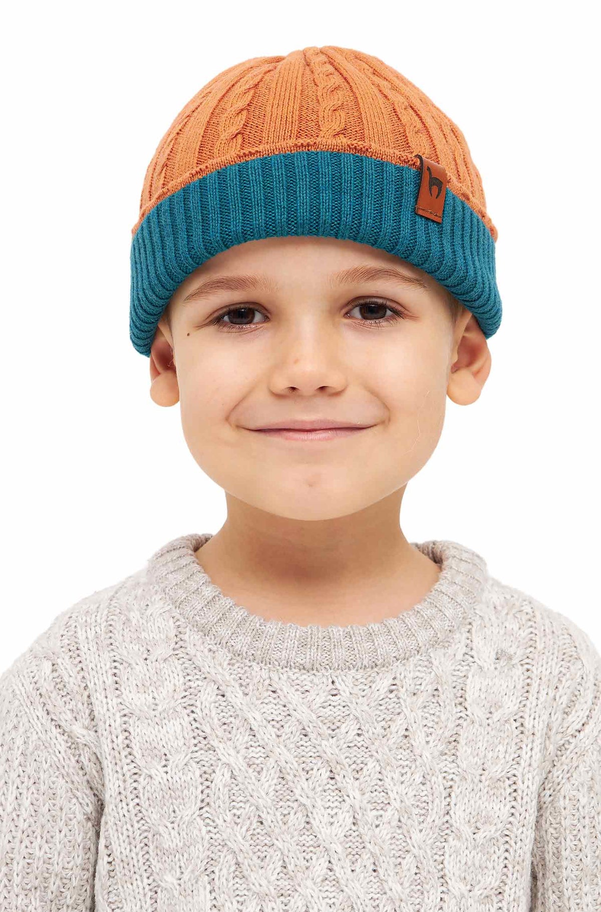 Kinder Wendemütze ELISUAVE-orange/petrol