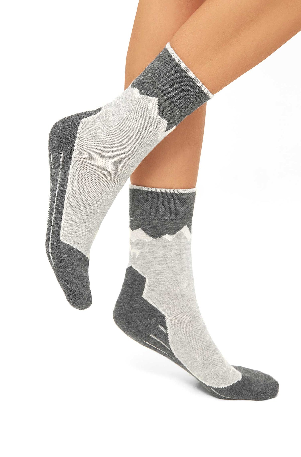 Alpaka WANDERSOCKEN-grau/silber