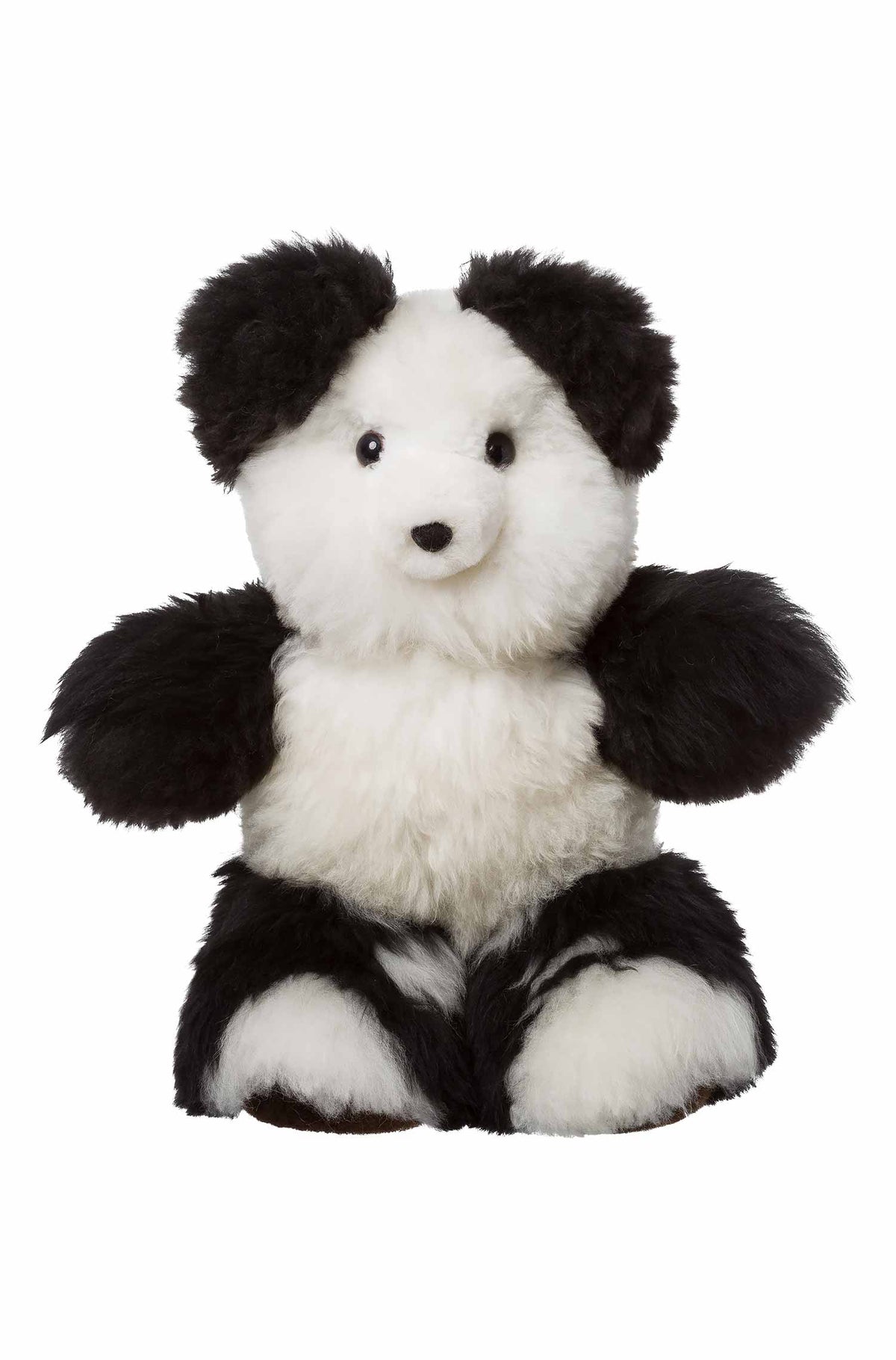 Alpaka Felltier TEDDY, 50 cm-schwarz/weiss
