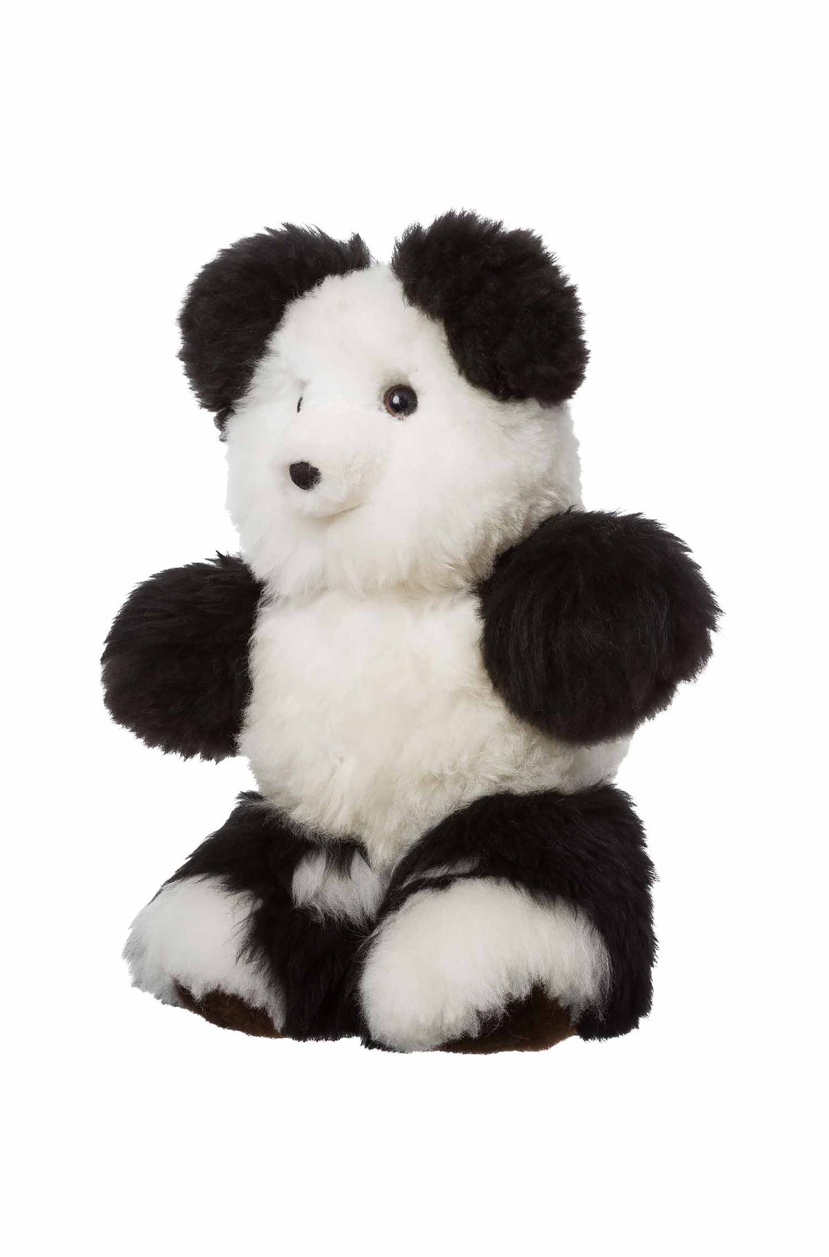 Alpaka Felltier TEDDY, 50 cm-schwarz/weiss