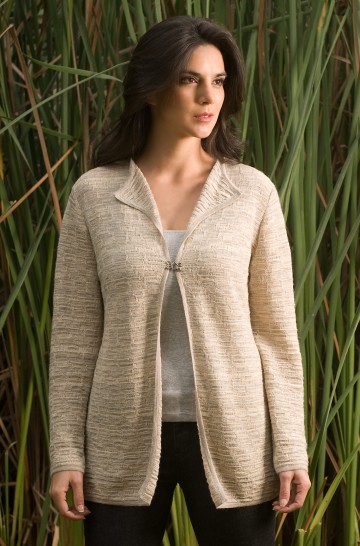 LALEY cardigan /  ladies alpaca linen knit jacket by KUNA