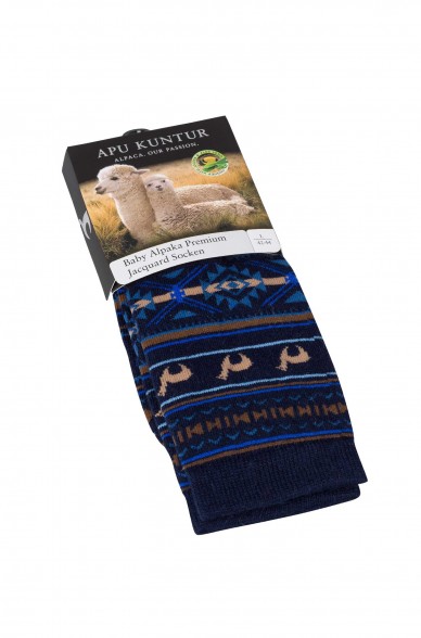 Alpaka Socken JACQUARD aus 70% Baby Alpaka und 25% Pima Baumwolle