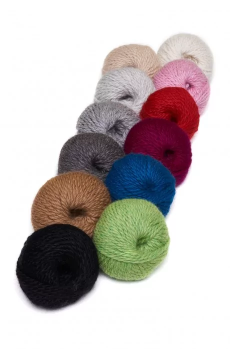 Pack de 5 laines d'alpaga bébé BULKY 5x50g 50m aiguille 8 fil à tricoter et  crochet Nm 2/2 APU KUNTUR