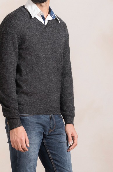 Männer Pullover V-Ausschnitt PALLINO Alpaka Wolle