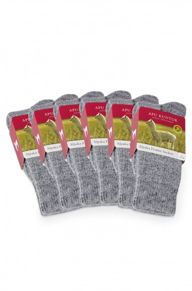 Alpaka Socken FROTTEE SOCKE 6er Pack aus Alpaka-Wolle-Mix