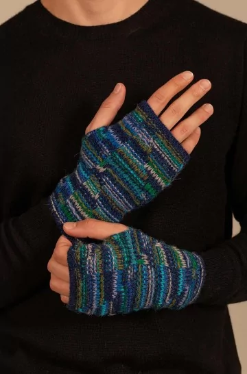 Pulswärmer fingerlose Handschuhe UCRANIA aus Baby Alpaka