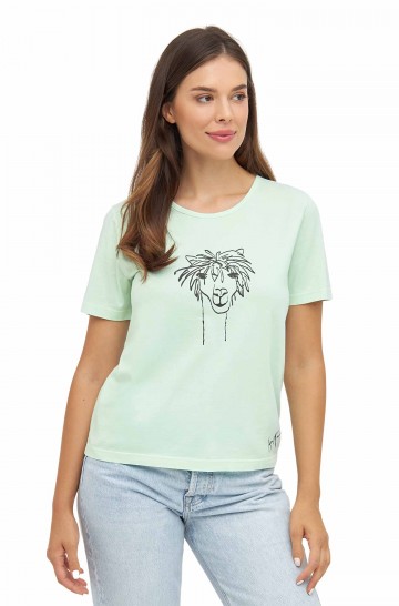 Damen T-Shirt RASSI mit Alpaka-Motiv aus 100 Bio-Pima-Baumwolle 2