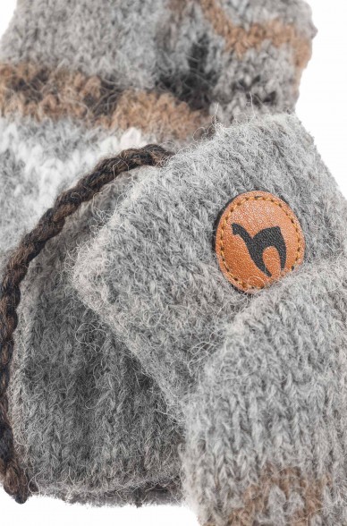 Alpaka Känguru-Handschuhe NATURA für Kinder aus 100% Alpaka Superfein