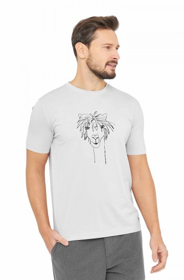 Herren T-Shirt RASSI mit Alpaka-Motiv aus 100% Bio-Pima-Baumwolle_46587 2