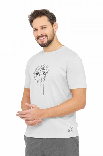 Herren T-Shirt RASSI mit Alpaka-Motiv aus 100% Bio-Pima-Baumwolle 2