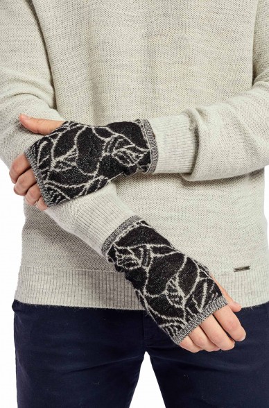 Alpaka fingerlose Handschuhe WEISS aus 100% Baby Alpaka
