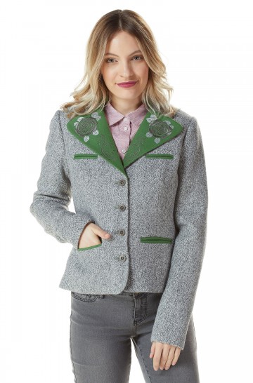 Traditional blazer RUNI Ladies alpaca wool lined horn buttons