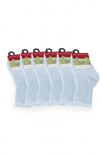 Alpaka Socken Kinder Gr. 15-29  6er Pack aus 70 Baby Alpaka  25 Baumwolle
