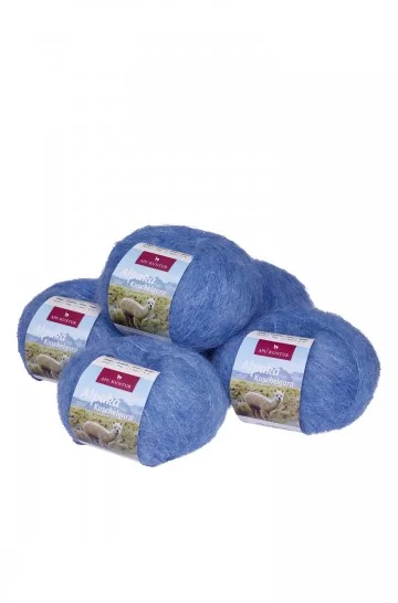 5 pack alpaca wool FLUFFY 5x50g 265m needle size 3 knit crochet yarn Nm 1/5.3 APU KUNTUR