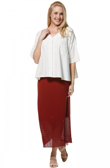 Maxi skirt FLECOS with an elastic band made of organic pima cotton