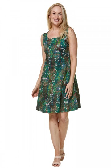 Printed Floral Summer Dress MATILDE made of organic pima cotton for women
