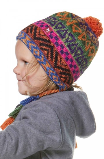 Kids cap AQUARELL for 5-8 years lined with cotton fleece