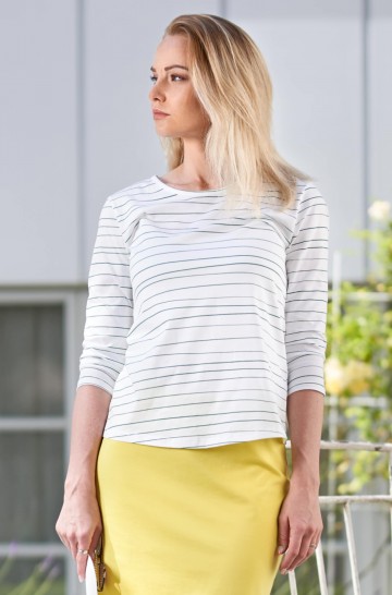T-shirt LINEAS with 3/4 sleeve 100% organic Pima cotton