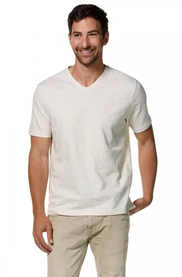 T-Shirt V-NECK aus 90% Bio-Baumwolle & 10% Royal Alpaka_42725