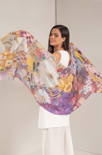 Woven scarf SELVA IDEAL alpaca silk stola ladies KUNA EXPRESSIONS