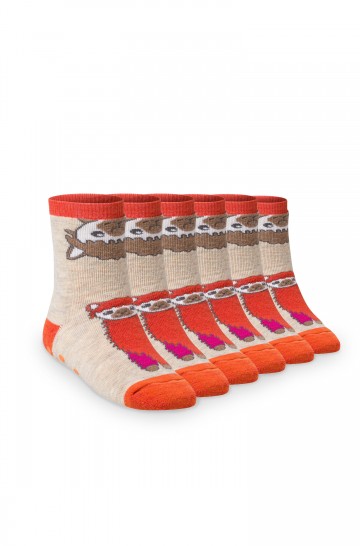 Pack of 6 children ANTI SLIP socks with alpacas