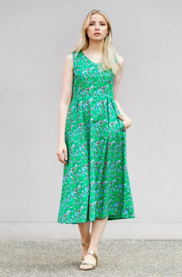 ARABELLA midi sleeveless dress made of organic pima cotton for women