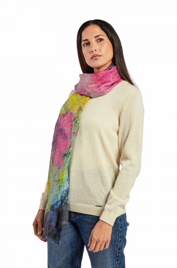 Woven scarf INSTANTE DE COLOR alpaca silk stola ladies KUNA EXPRESSIONS