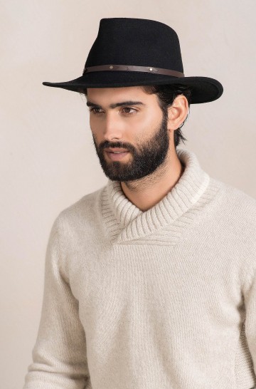Men Women's Alpaca Hat PATRIOT felted Fedora style by KUNA
