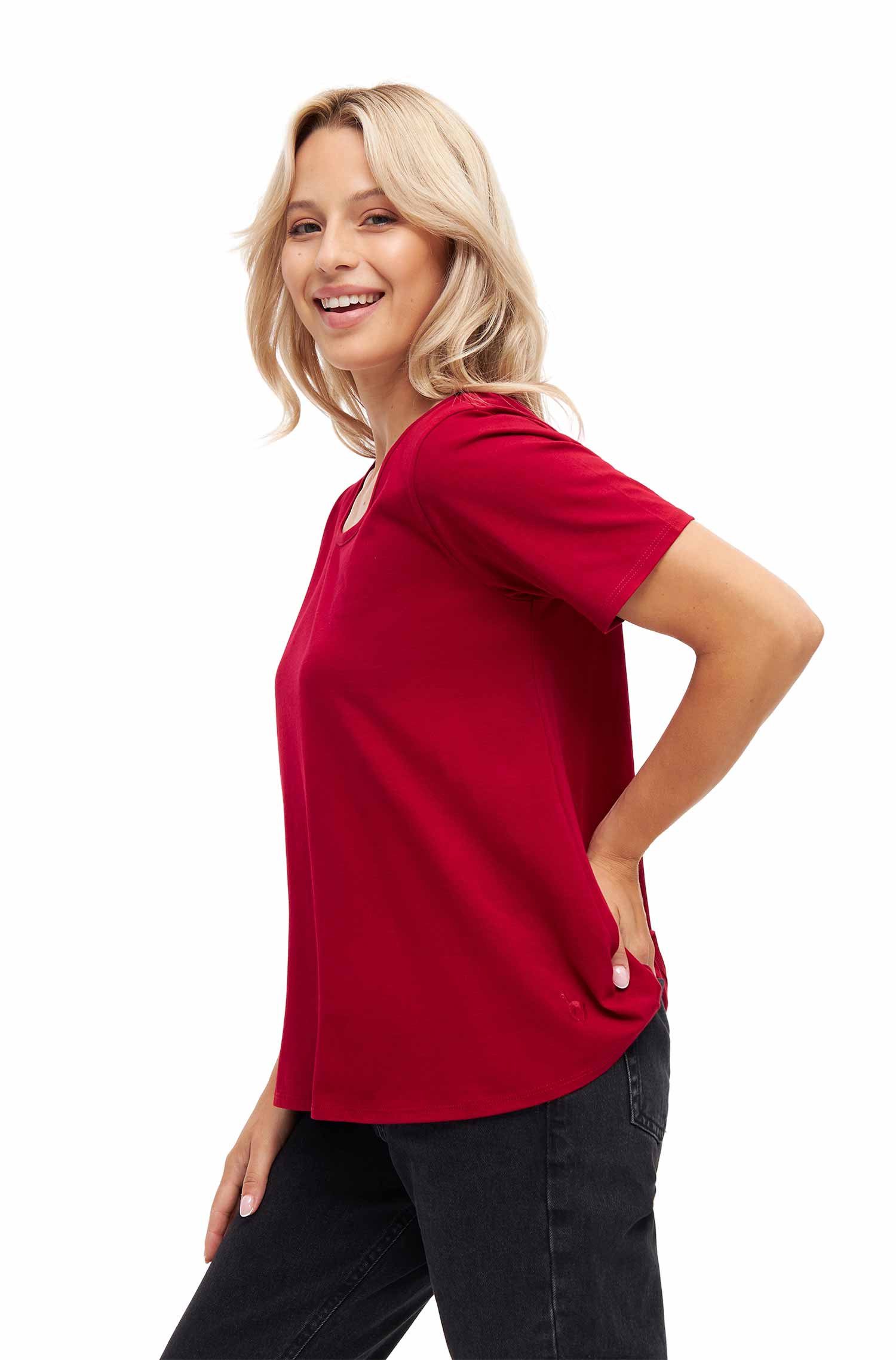 Damen T-Shirt MAJA aus Bio-Pima-Baumwolle-chili peffer