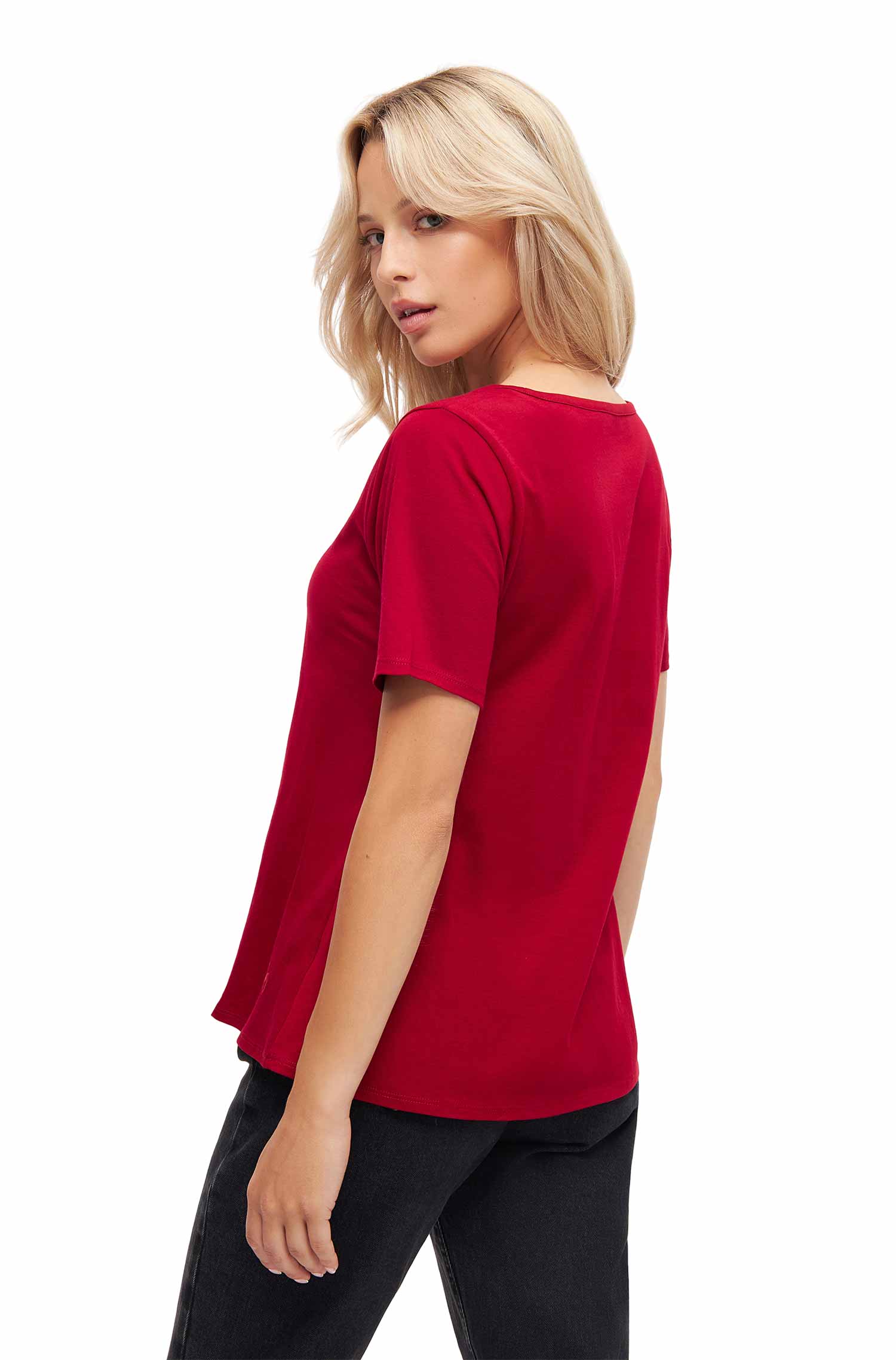 Damen T-Shirt MAJA aus Bio-Pima-Baumwolle-chili peffer