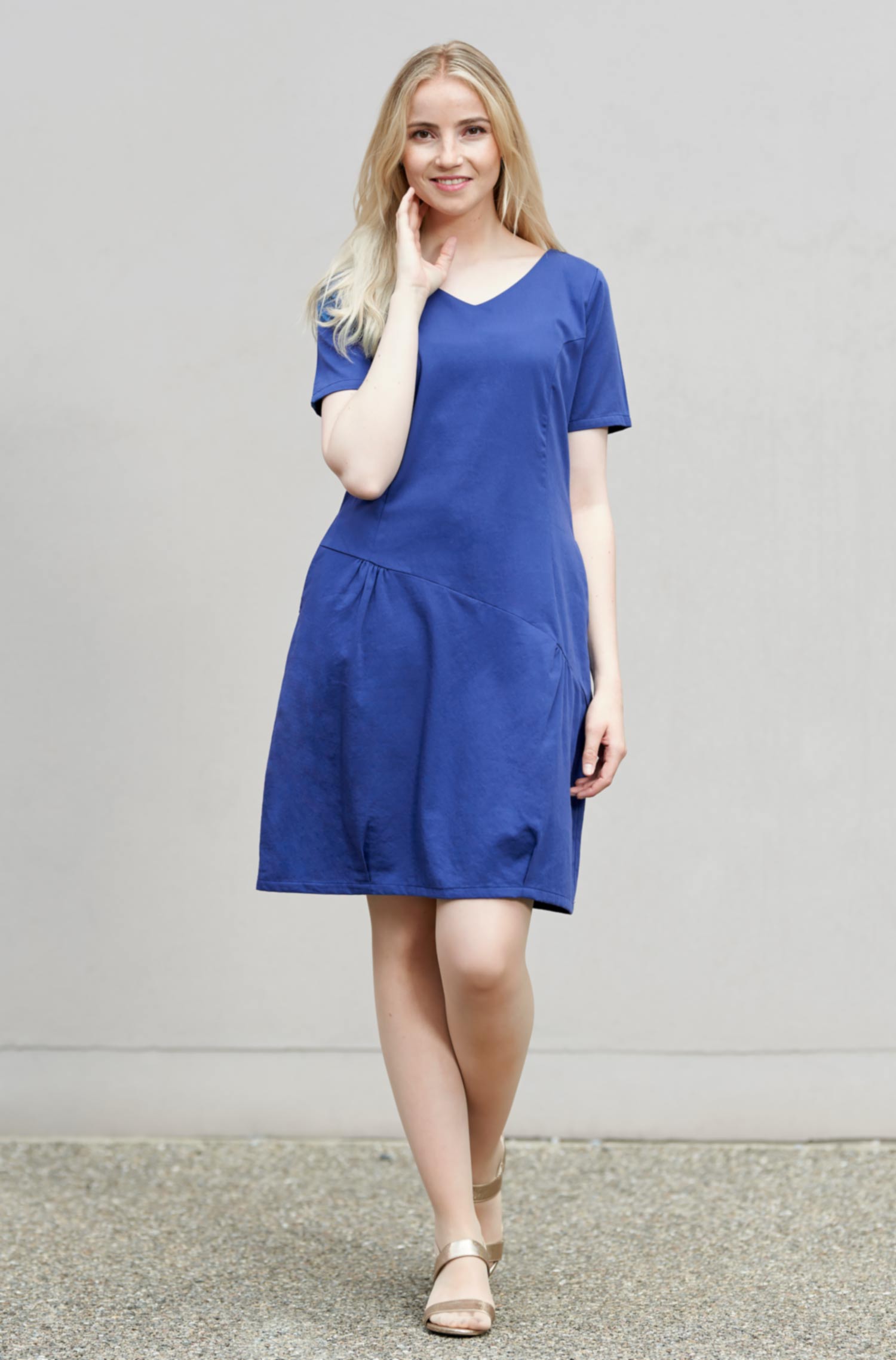 Sommerkleid SIENNA  aus 100% Pima Bio Baumwolle-twilight blue