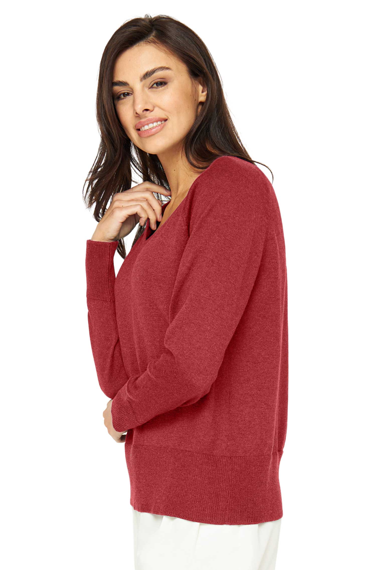 Pullover AURELIA aus Baby-Alpaka-Baumwoll-Mix-sienna rot
