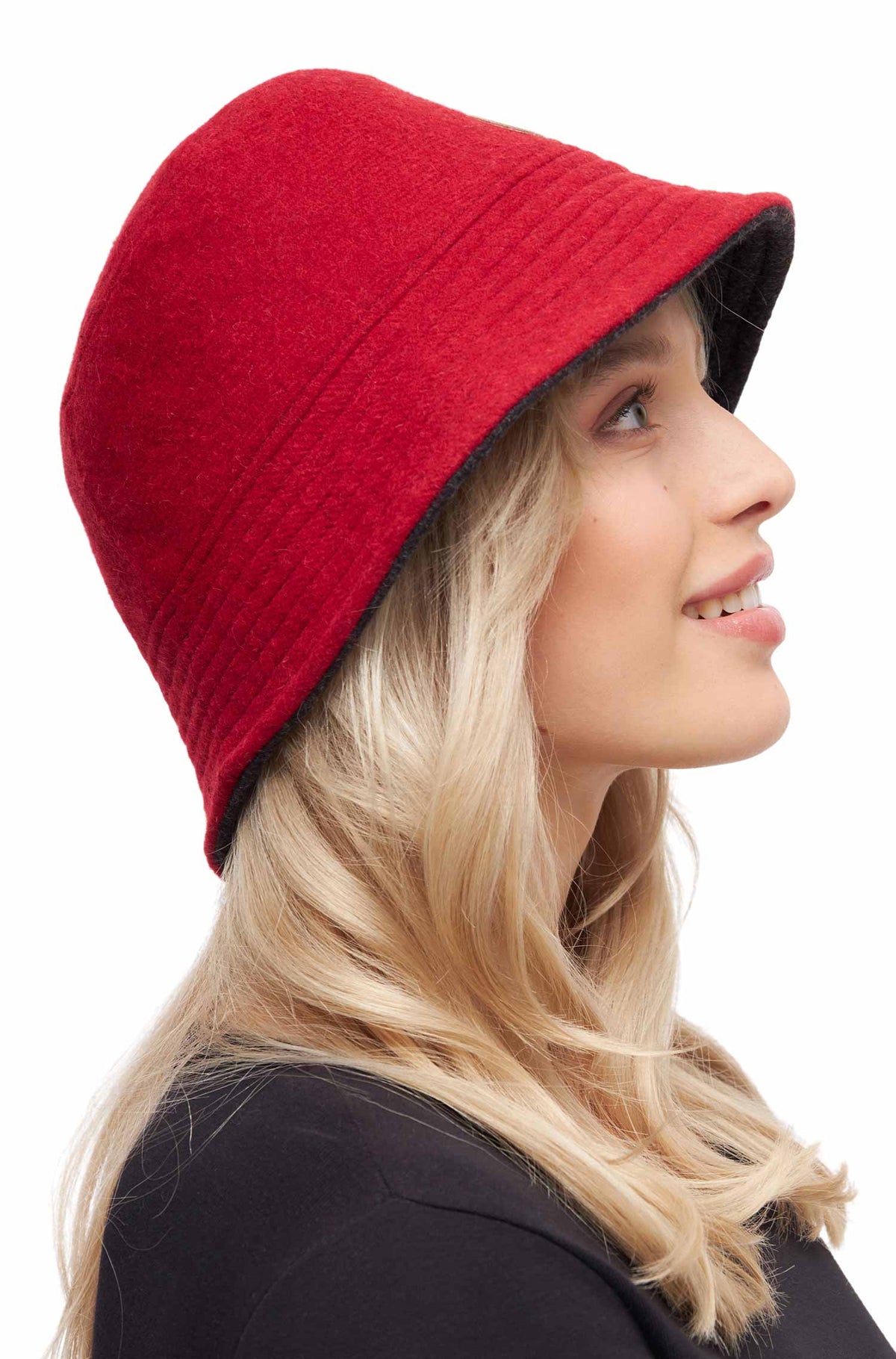 Alpaka Bucket Hat BUCKET, wendbar-burgund granit
