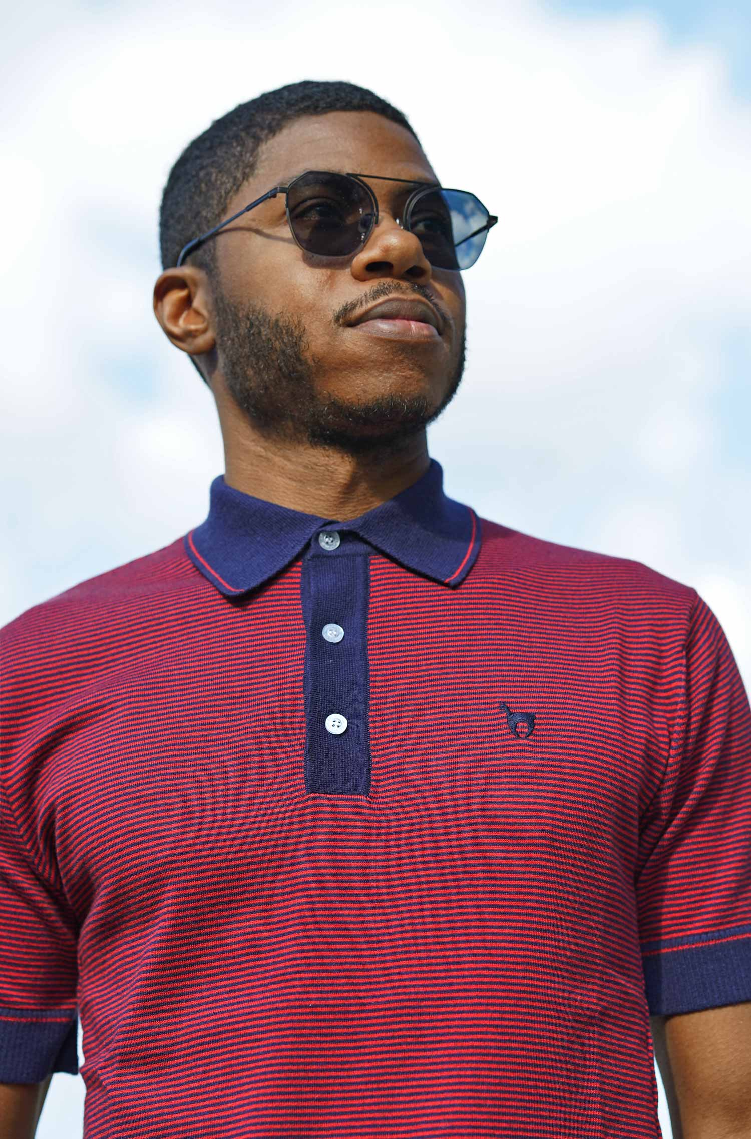 Polo Shirt DIEGO aus Royal Alpaka-Baumwoll-Mix-rot