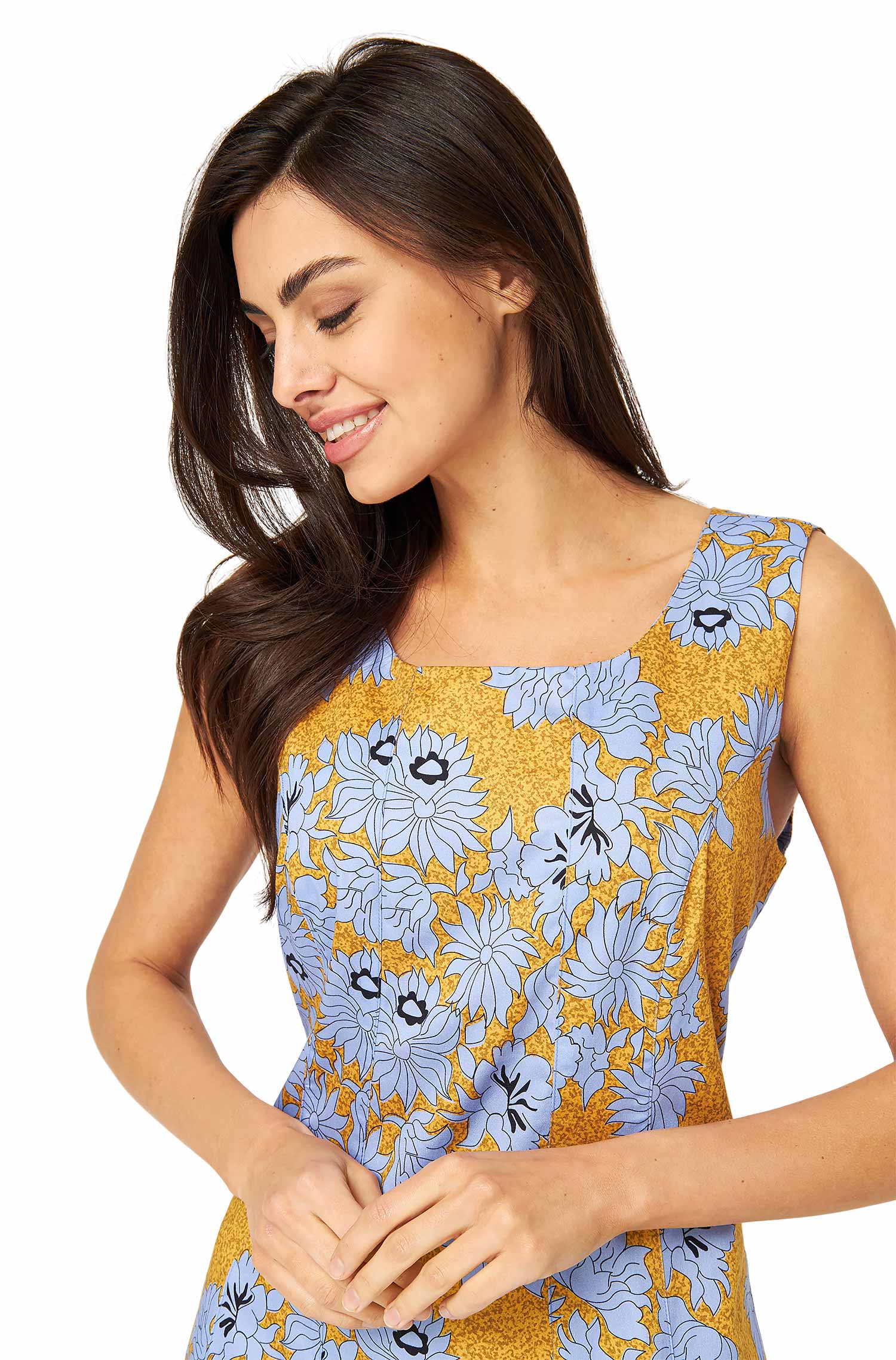 Sommerkleid MATILDE  aus 100% Pima-Bio-Baumwolle-ocean flower