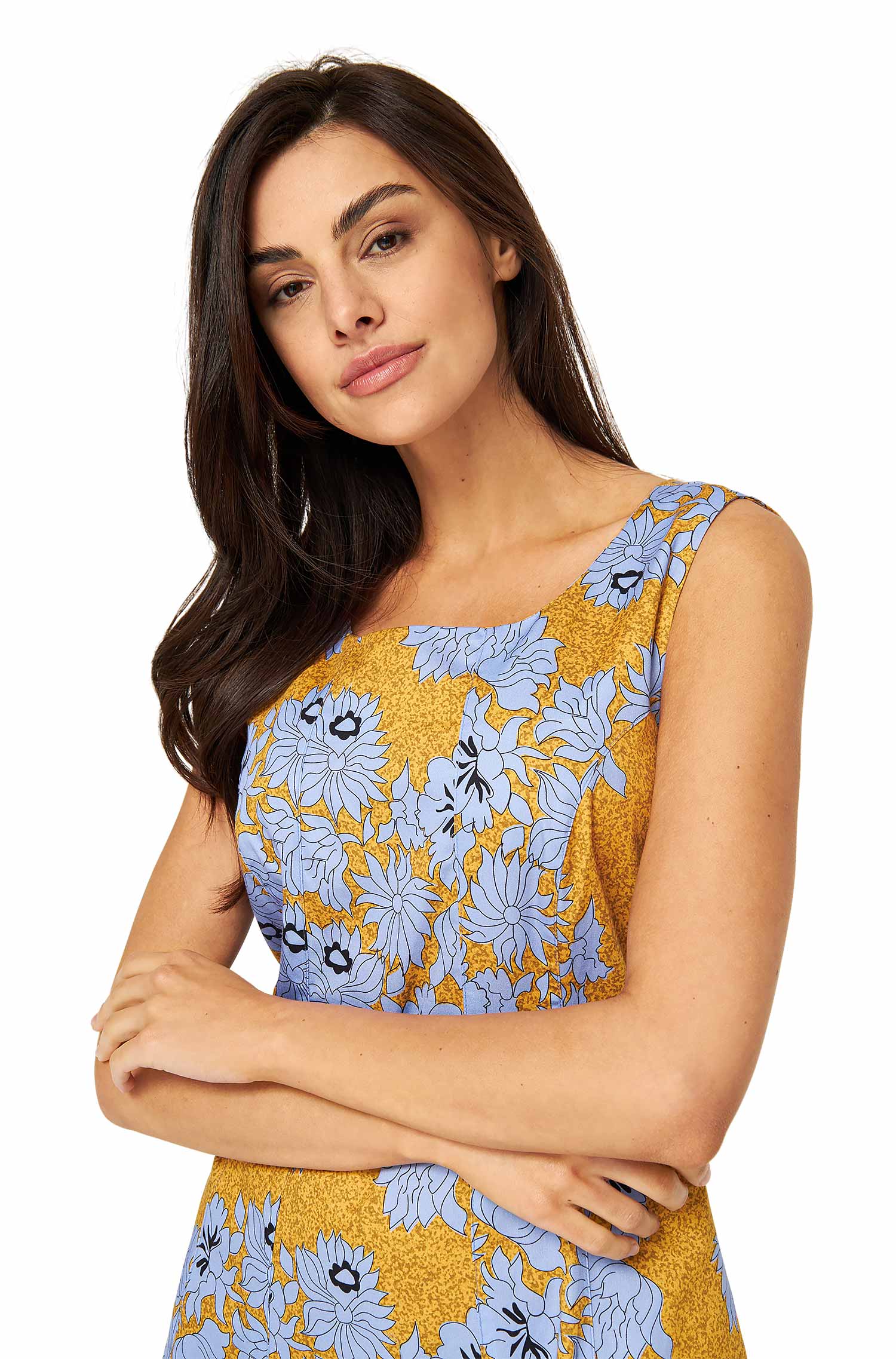 Sommerkleid MATILDE  aus 100% Pima-Bio-Baumwolle-ocean flower