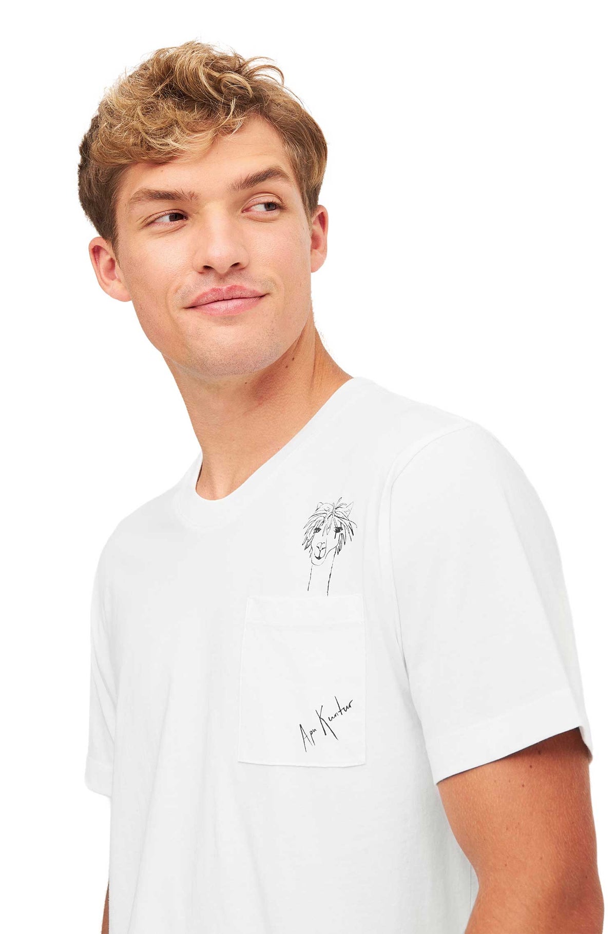 T-Shirt RASSI, mit Tasche-weiss