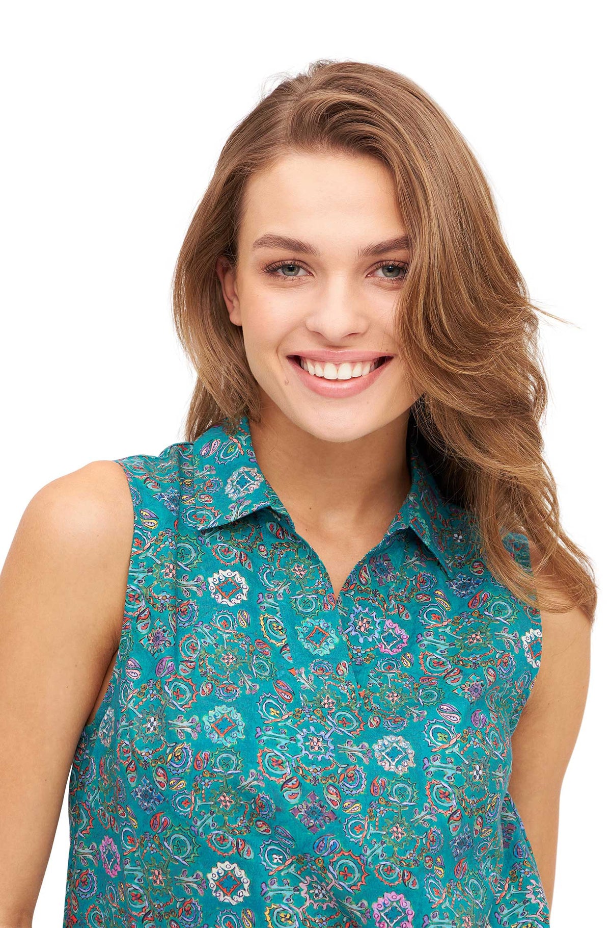 Bluse FLORAL ETHNO-turquoise