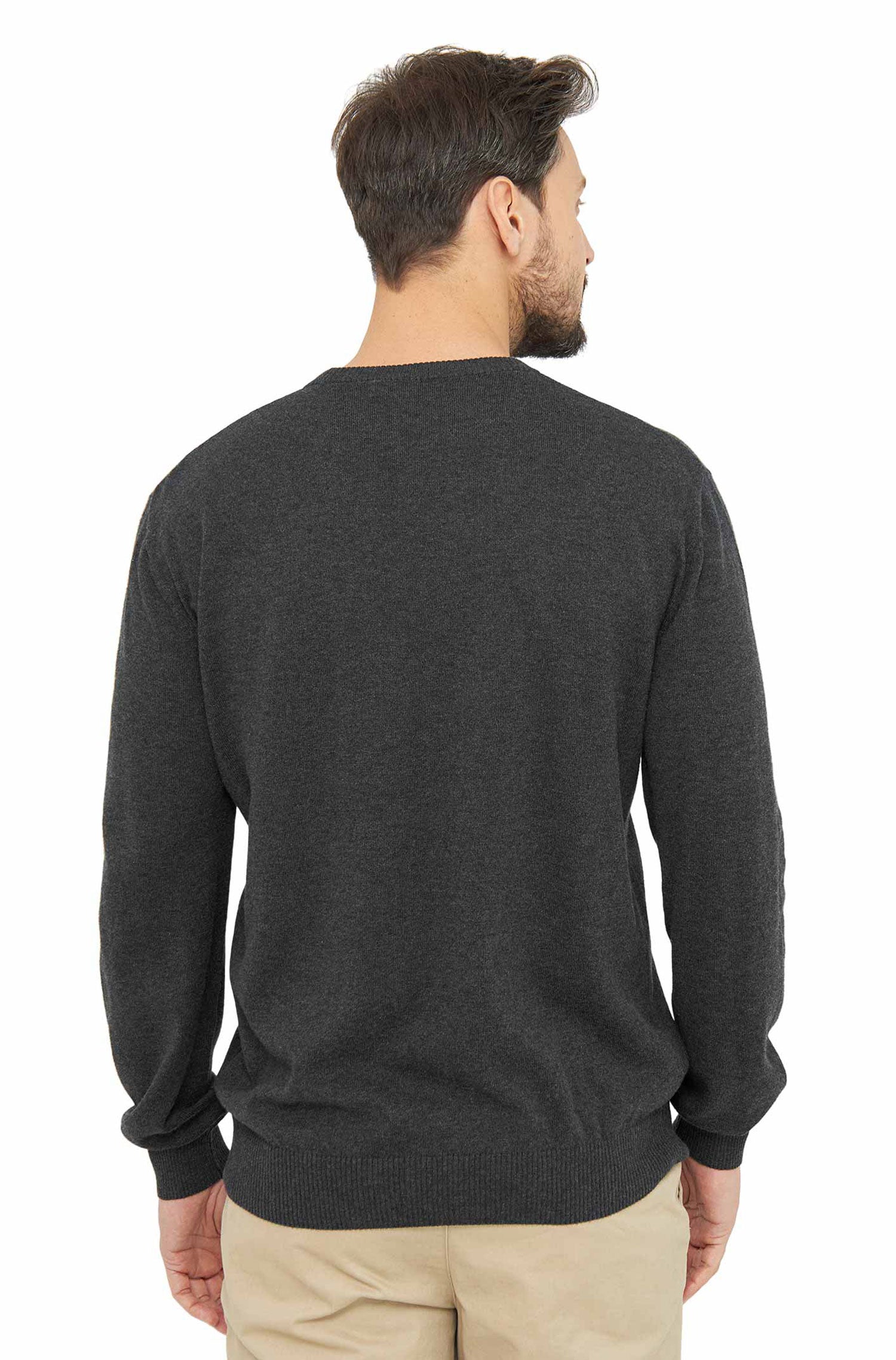 Alpaka Pullover PABLO mit Royal Alpaka-Baumwoll-Mix-anthrazit