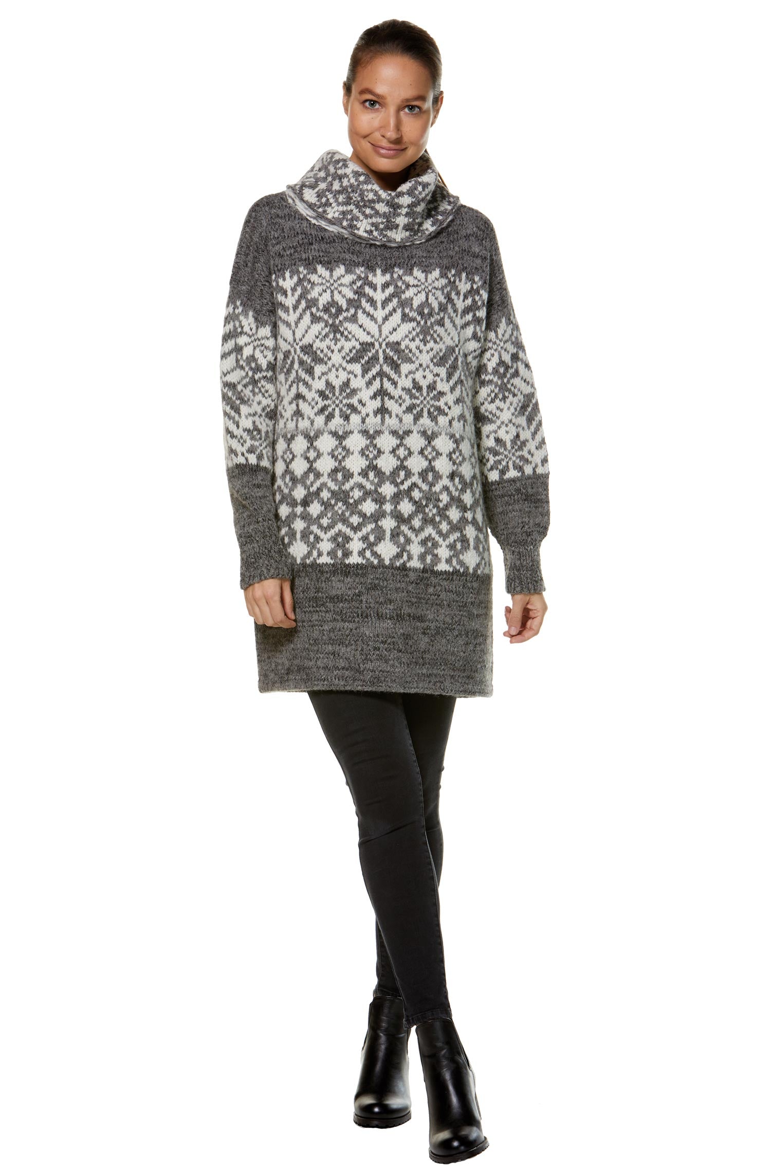 Alpaka Pullover NATURA aus 100% Alpaka-anthrazit