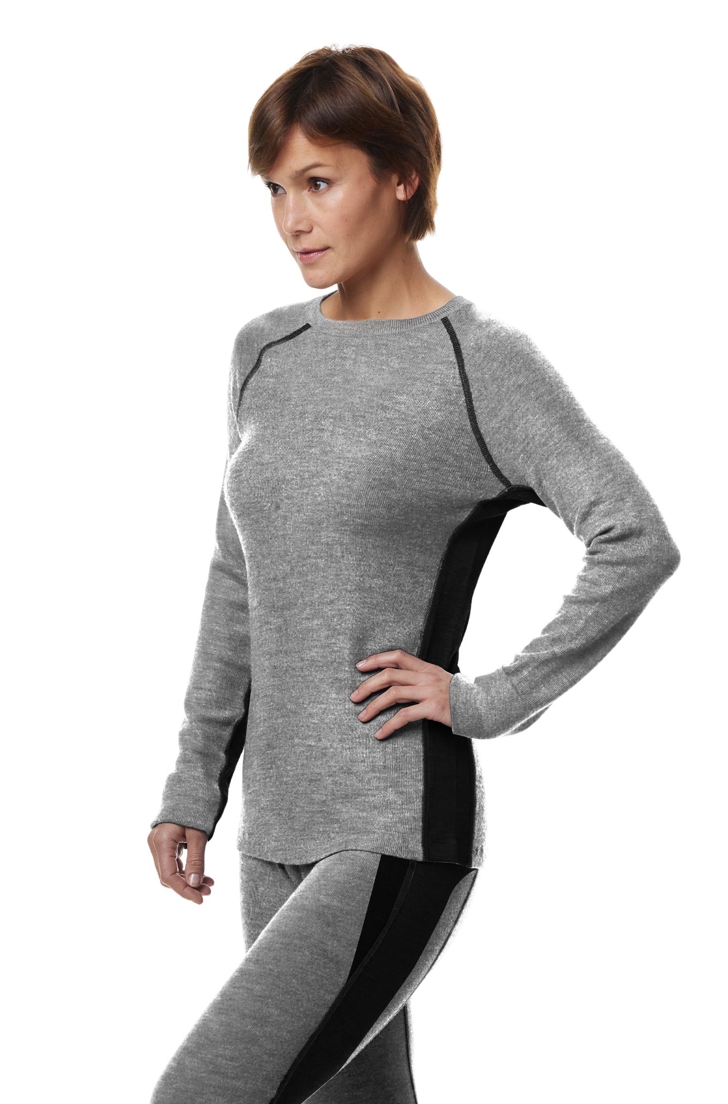 Thermo-Langarm-Shirt St. MORITZ für Damen mit Alpaka-Mix-grau
