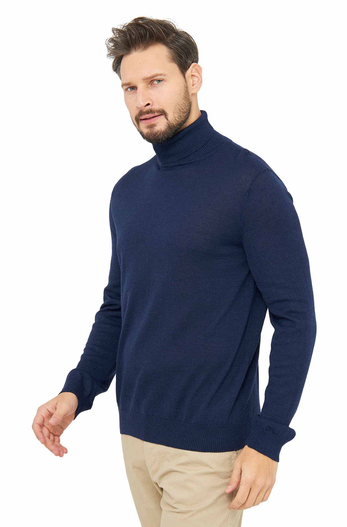 Alpaka Rollkragenpullover MADAI-dunkelblau