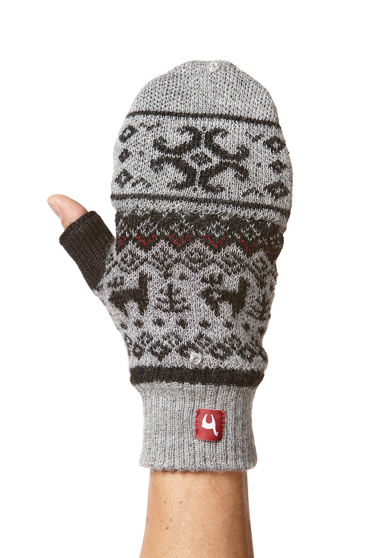 Alpaka Känguru Handschuhe ANDEN VIENTOS-grau